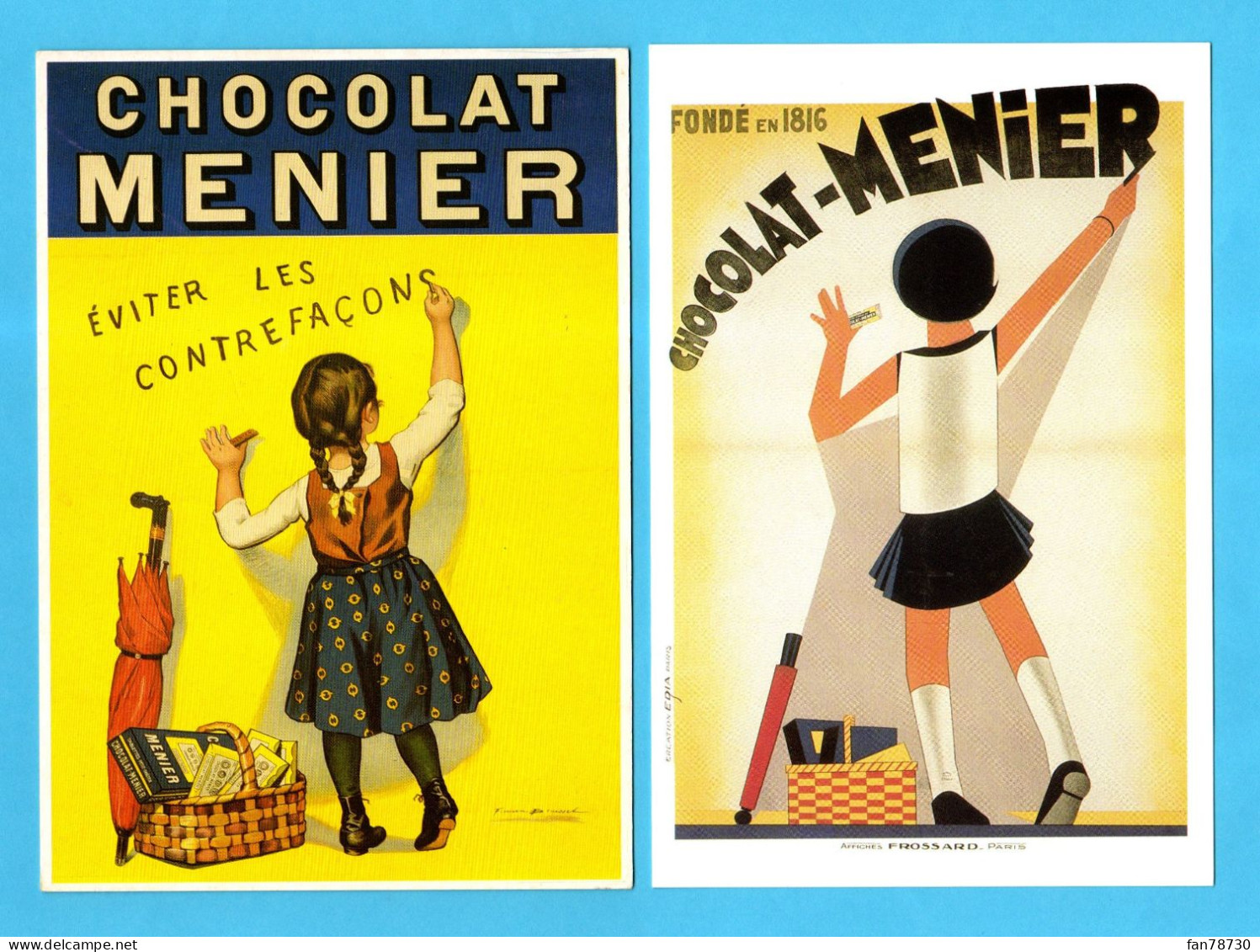 Chocolat Menier - Pulicité X 2 - Frais Du Site Déduits - Publicidad