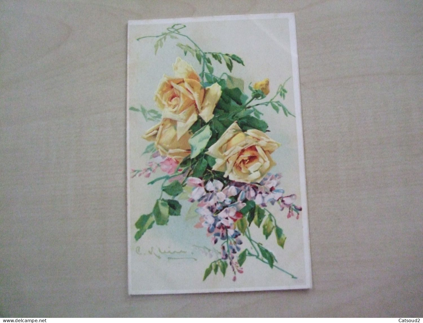 Carte Postale Ancienne Gaufrée CATHARINA KLEIN Bouquet - Klein, Catharina