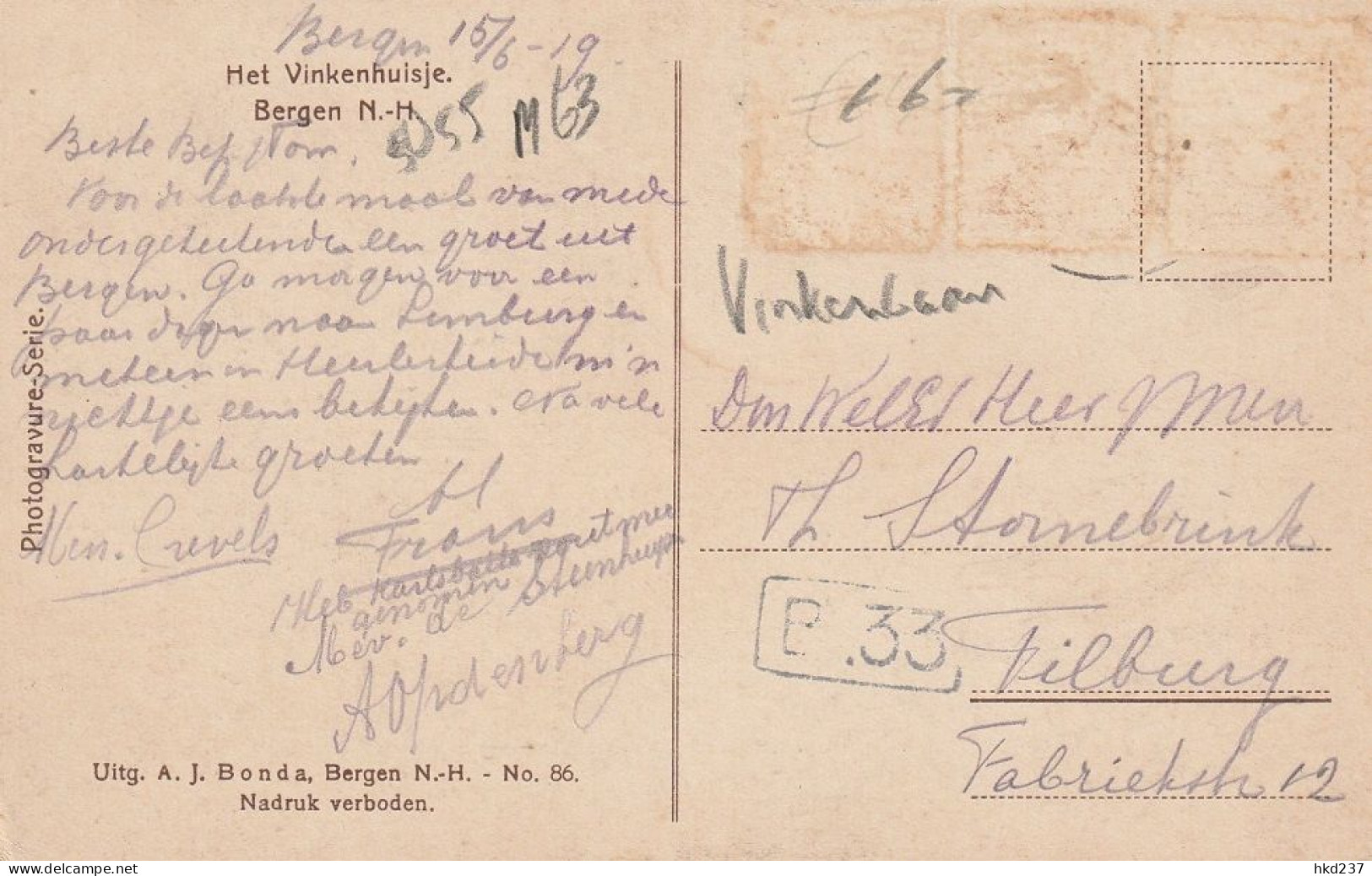 Bergen Het Vinkenhuisje, Vinkenlaan # 1919  5055 - Sonstige & Ohne Zuordnung