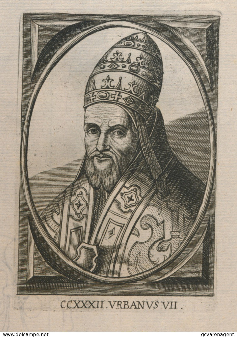 POPE PAUS.   URBANUS VII   12 X 8 CM   17eme GRAVURE - Devotion Images