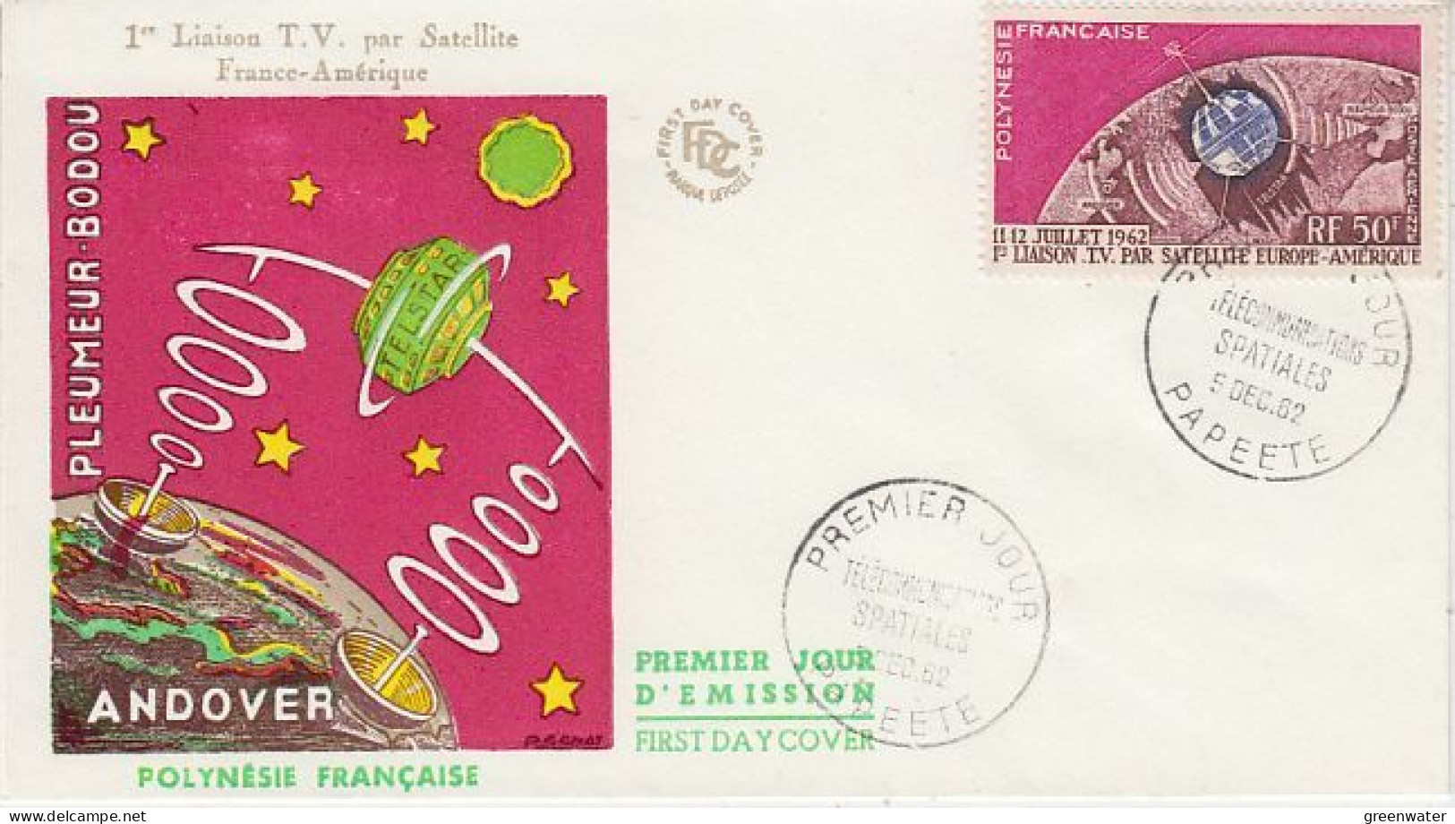 Polynesie Française TeIstar  1v FDC 1962 (OO168) - Oceanië