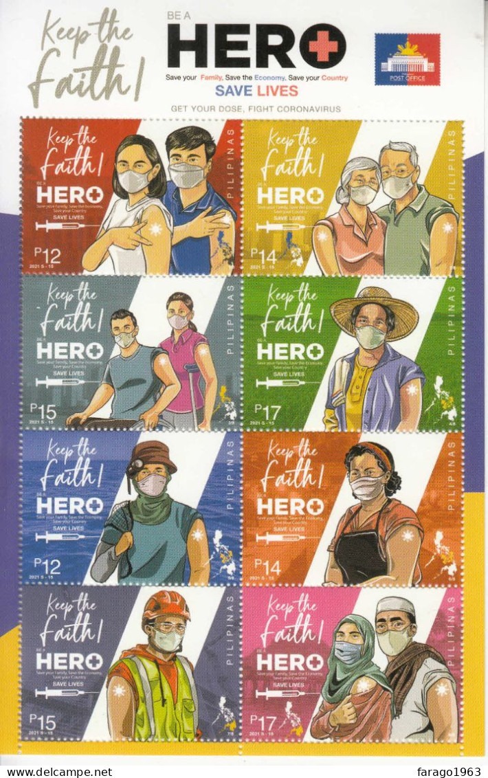 2021 Philippines COVID Be A Hero Health Miniature Sheet Of 8 MNH - Filipinas