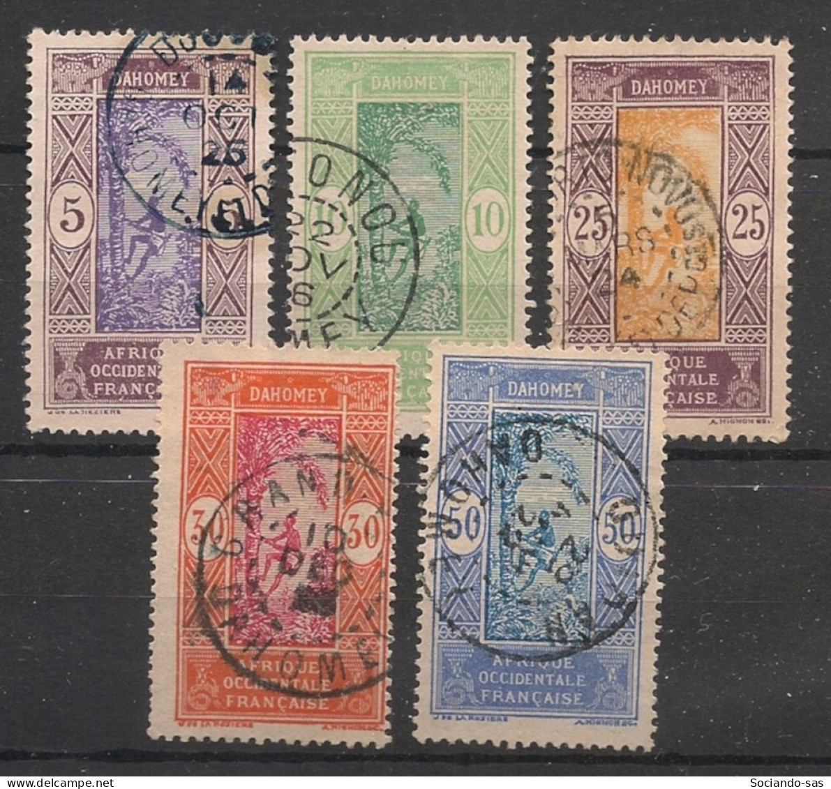 DAHOMEY - 1922 - N°YT. 61 à 65 - Série Complète - Oblitéré / Used - Gebruikt