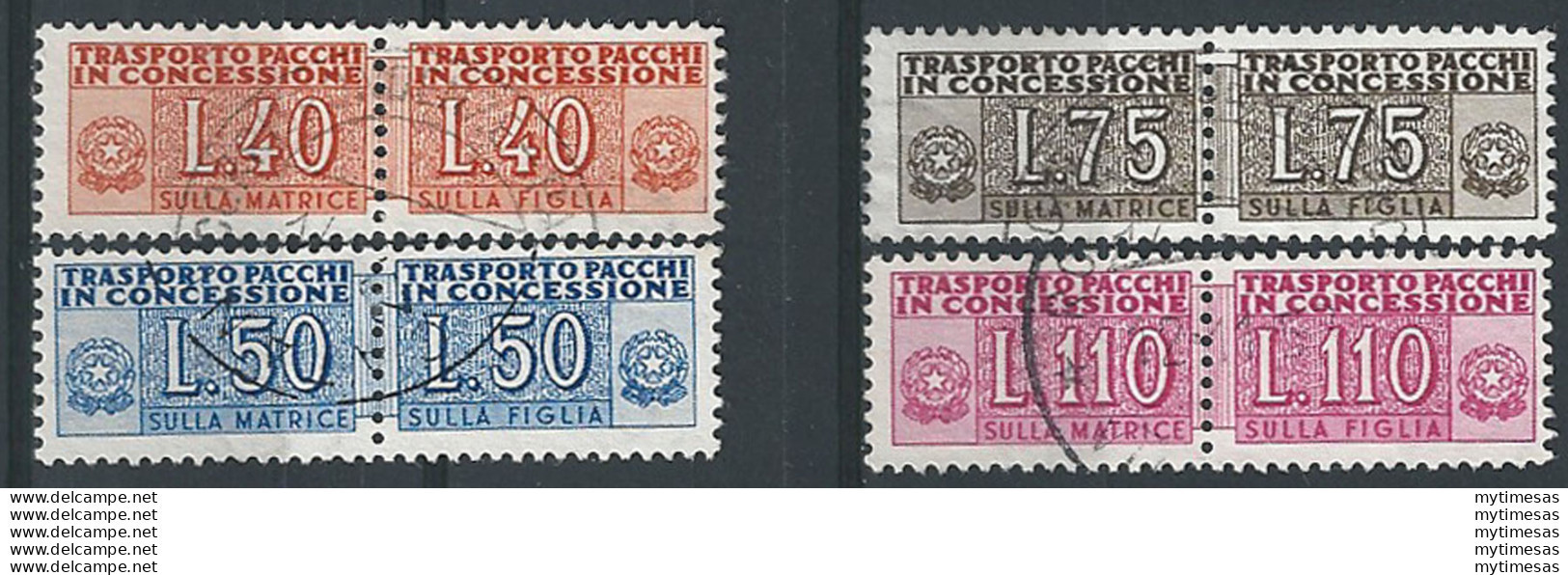 1953-55 Italia Pacchi In Concessione 4v. Cancelled Sassone N. 1/4 - 1946-60: Ungebraucht