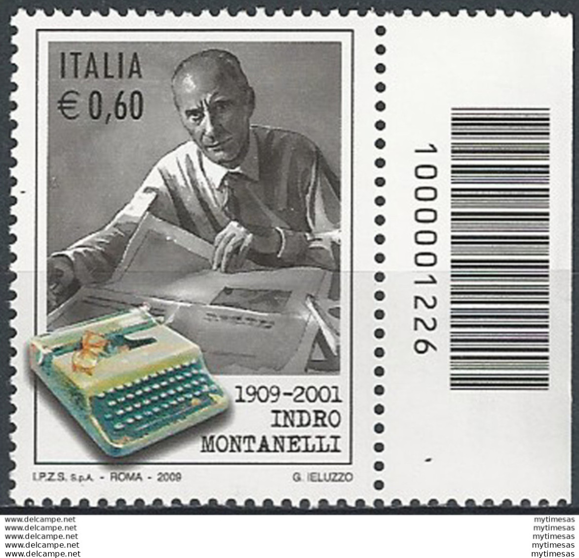 2009 Italia Indro Montanelli Codice A Barre MNH Unif. 3132cb - Other & Unclassified
