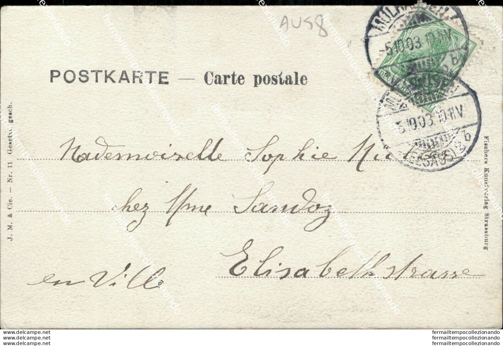 Au58 Cartolina Elsasser Und Lothringer Alsaciens Et Lorrains 1906 - Other & Unclassified