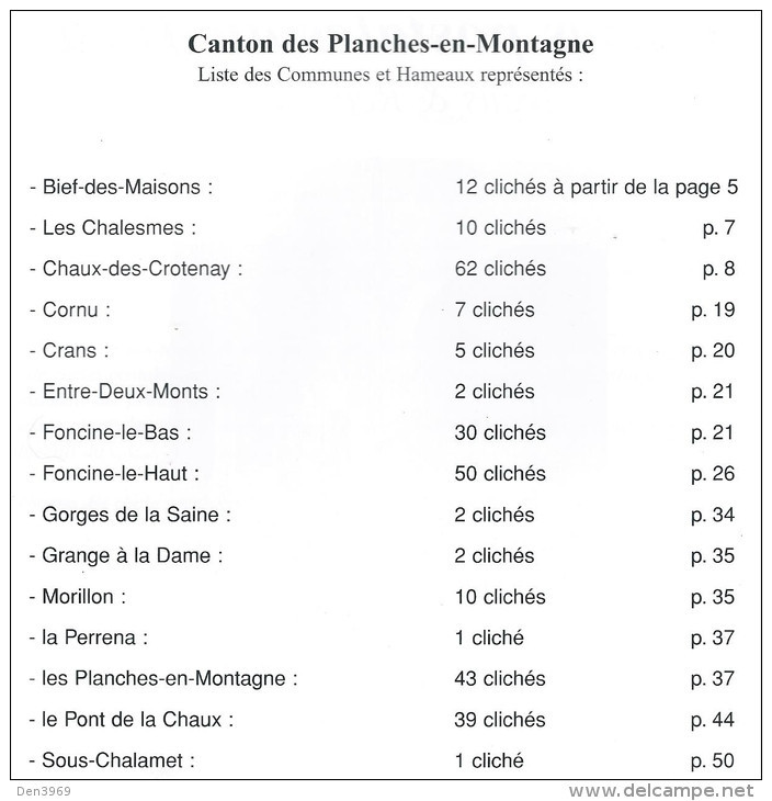 Argus Et Répertoire Des Cartes Postales Du Jura - Cantons Des PLANCHES-en-MONTAGNE Et ST-LAURENT-en-GDVAUX (lot De 5 Ex) - Libri & Cataloghi