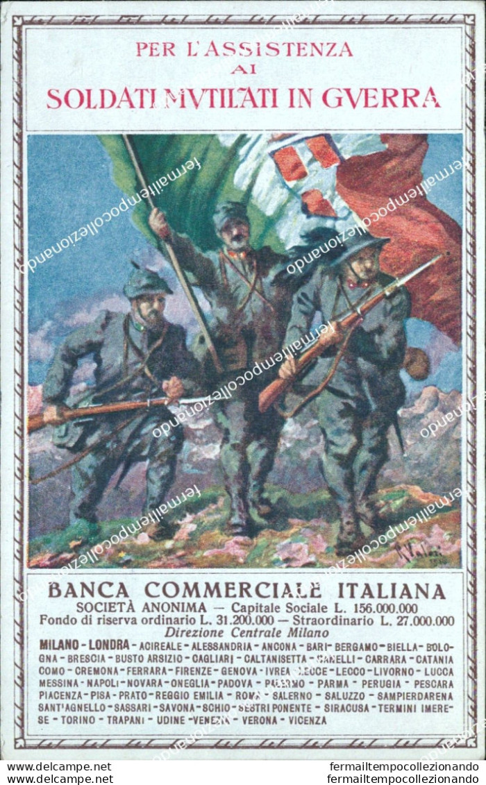 Bz479 Cartolina Militare Milano Per L'assistenza Ai Soldati Mutilati In Guerra - Régiments