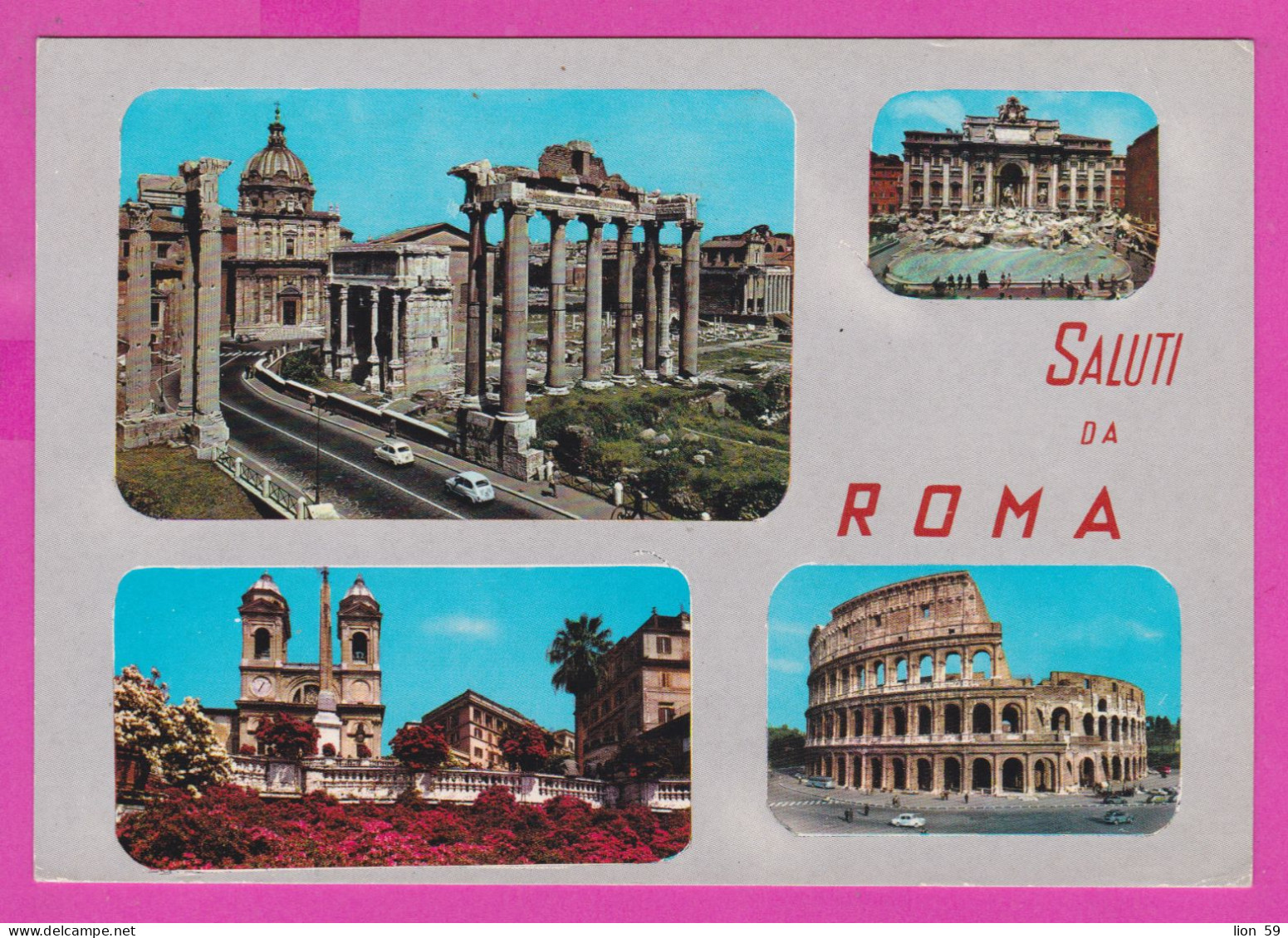 293930 / Italy - Saluti Da ROMA 4 View PC 1966 Roma Ferrovia USED 20 L Coin Of Syracuse , Italia Italie Italien - 1961-70: Poststempel