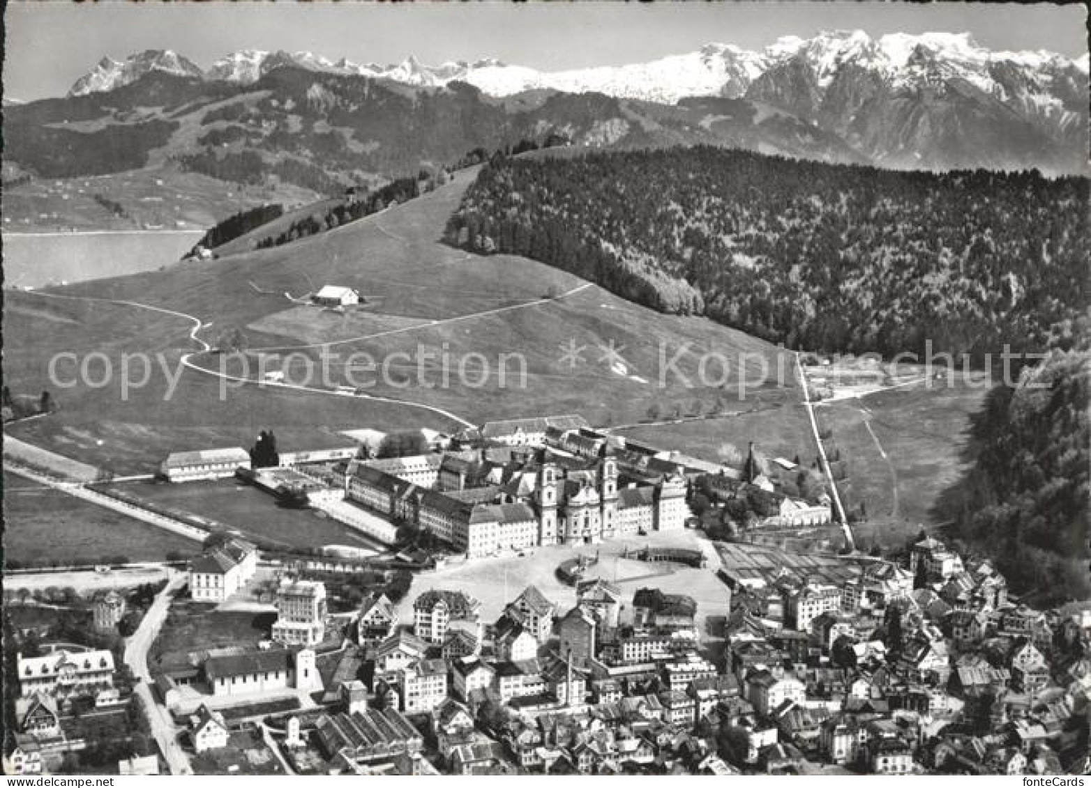 11642763 Einsiedeln SZ Fliegeraufnahme Mit Kloster Und Glaernisch Einsiedeln - Sonstige & Ohne Zuordnung