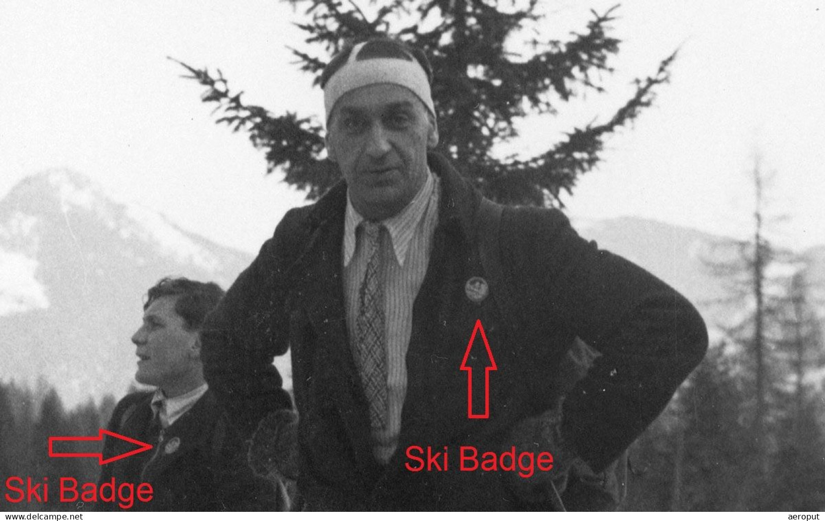 1930's Slovenia / Skiing / Smučanje, Skijanje, Skiers With Ski Badges - Real Photo (RPPC) - Slovenia