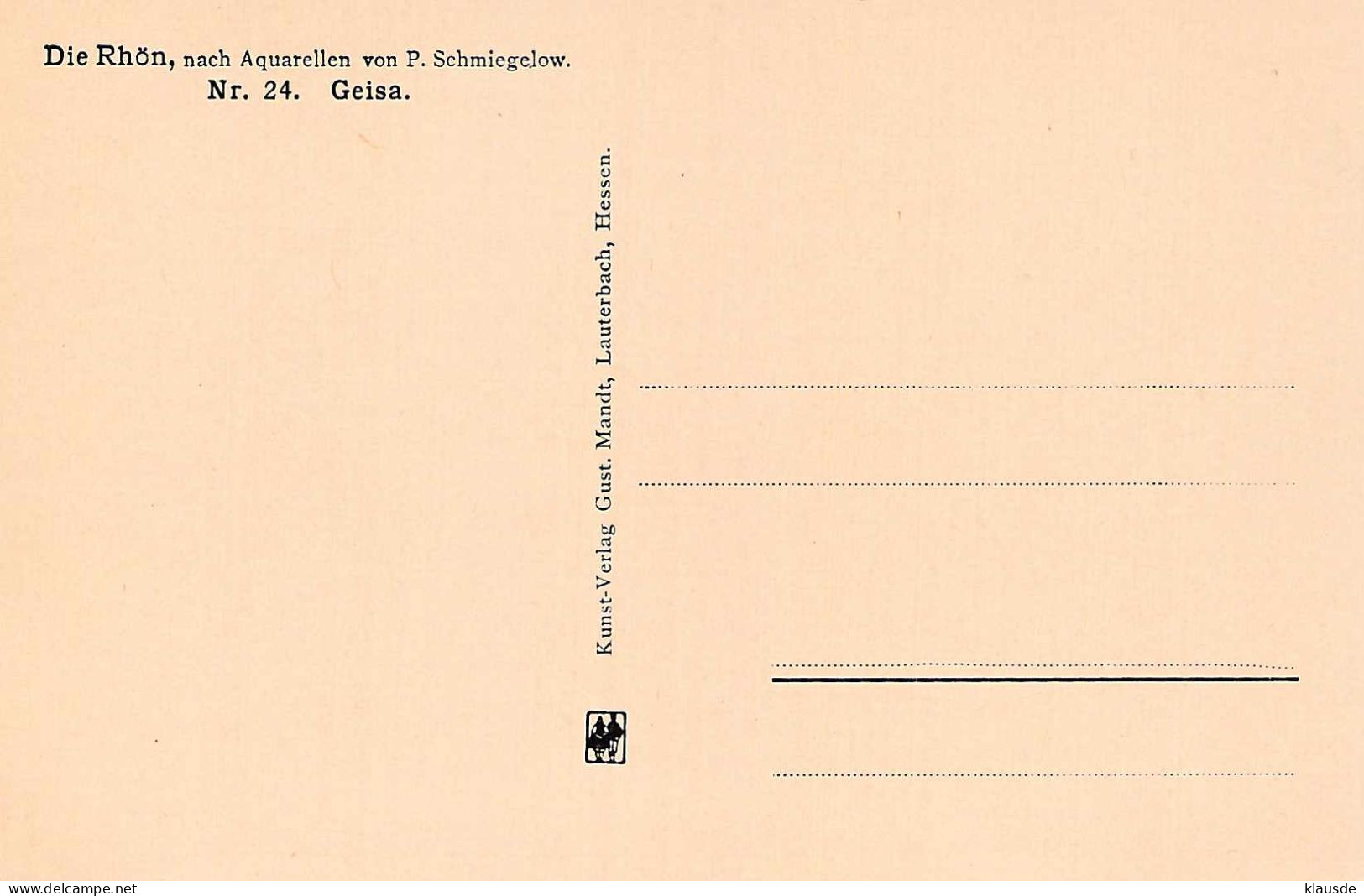 Die Rhön Nach Aquarellen Von P.Schmiegelow Nr.24 Geisa - Other & Unclassified