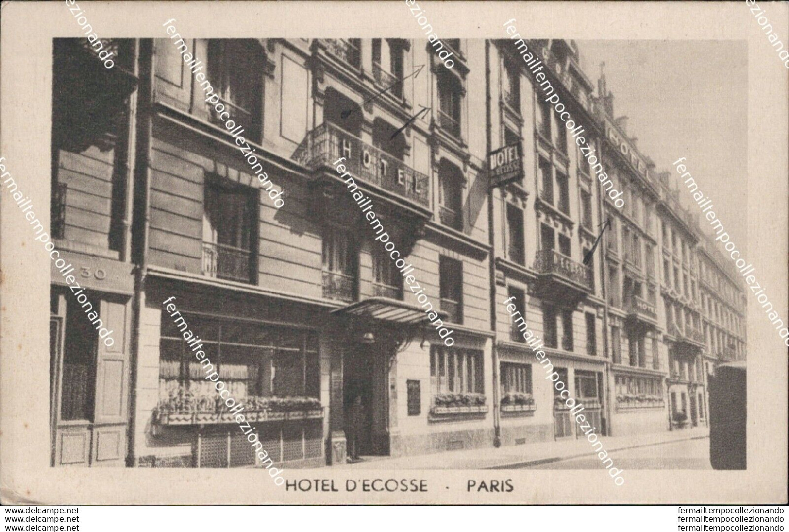 Au132 Cartolina Paris Hotel D'ecosse 1949 - Other & Unclassified