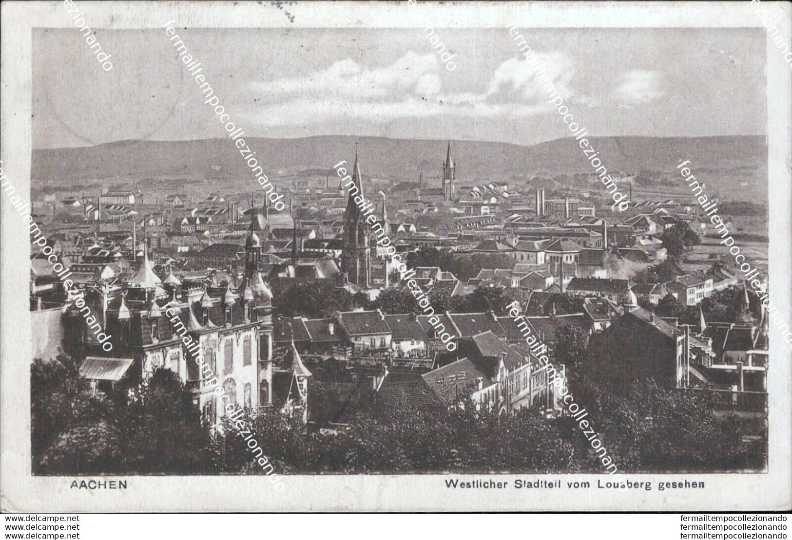 Au135 Cartolina Aachen Westilcher Staditell Vom Lousberg Gesehen - Sonstige & Ohne Zuordnung