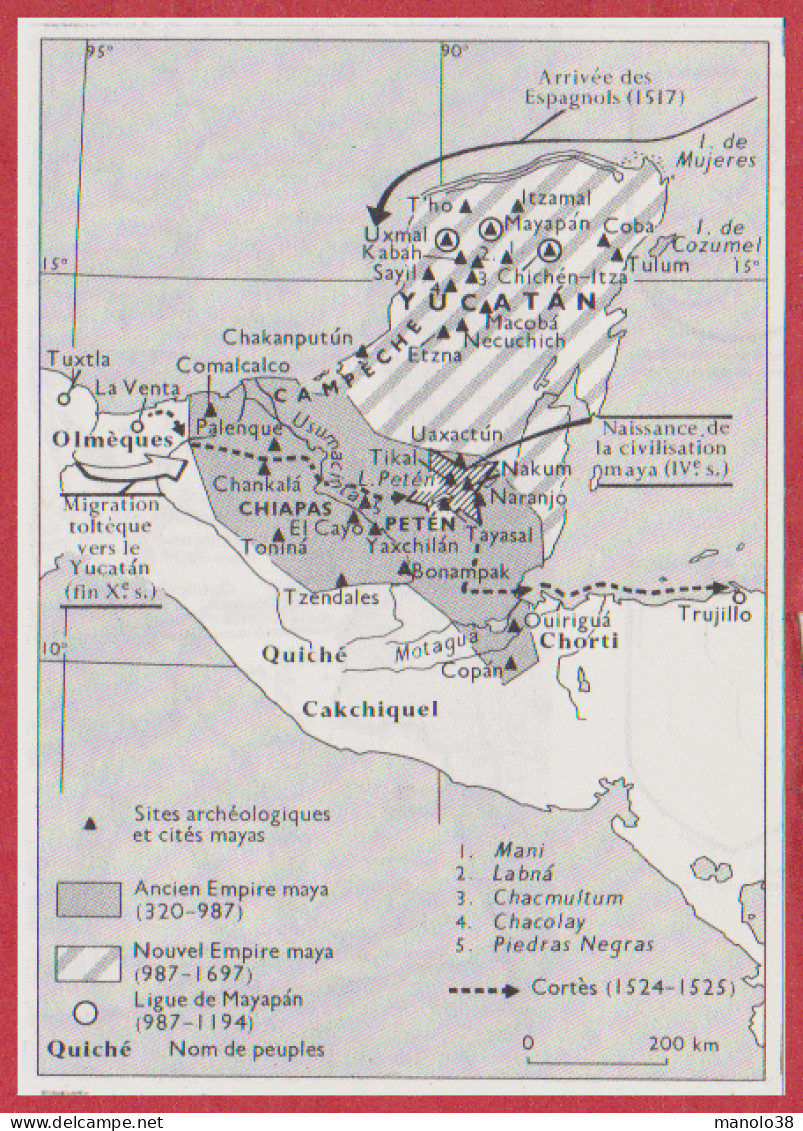 Maya. Les Grandes étapes De L'histoire De La Civilisation Des Mayas. Mexique. Larousse 1960. - Historical Documents