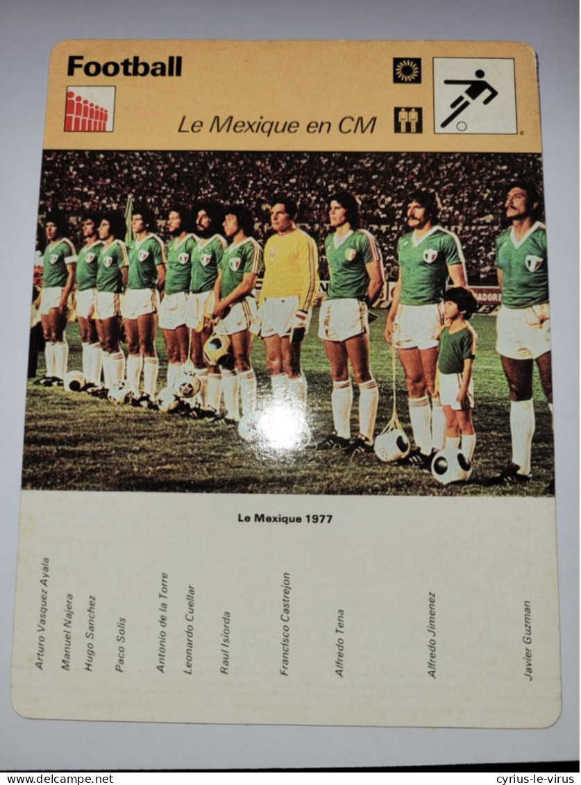 Football  ** Coupe Du Monde 1977 ** Equipe Du Mexique - Sport