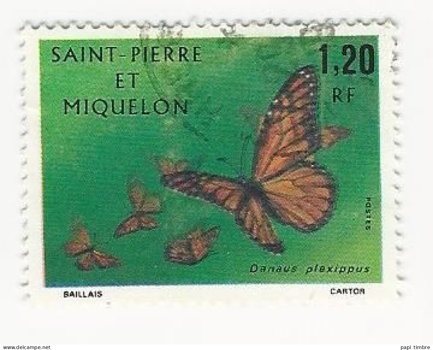 SPM-1975 -Papillons - N° 442 Oblitéré - Usati