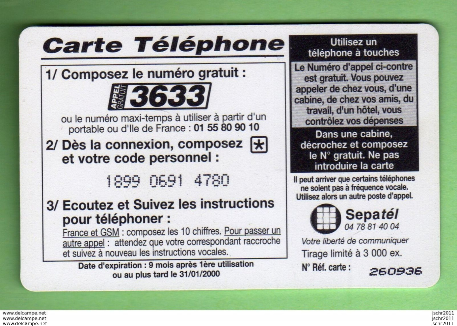 TELECARTE PREPAYEE N°0022 *** 100F *** FOOT *** Tirage 3000ex *** WW (A500-P3) - Other & Unclassified