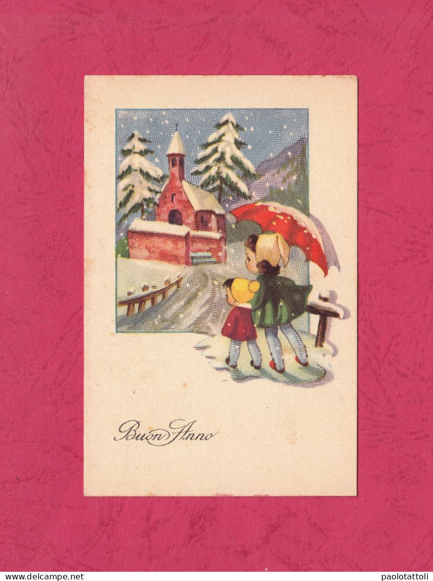 Buon Anno, New Year Celebration- Smll Size Post Card, Verso Divided,new, Ed. TEL N° 812- - New Year