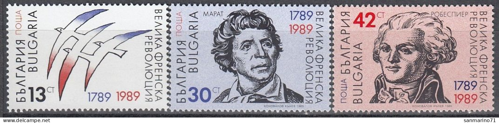 BULGARIA 3764-3766,unused - Révolution Française