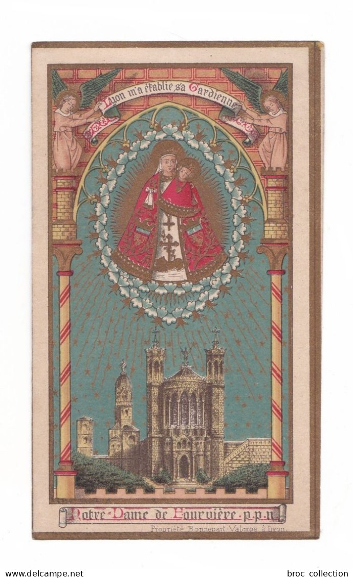 Notre-Dame De Fourvière, P.p.n., Vierge à L'Enfant, Basilique, Prière Abbé Perreyve, 1888, éd. Bonnepart-Valorge - Images Religieuses