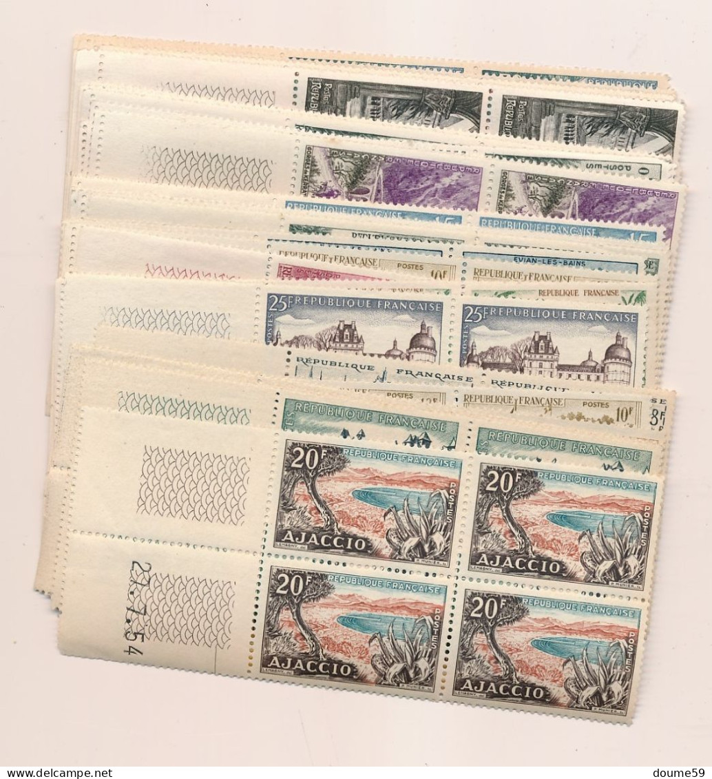 BD-438: FRANCE:   Lot De Coins Datés** Petites Valeurs Entre 1957 Et 1965 - 14 Timbres , 23 Dates + 7 Blocs De 4 Datés - Autres & Non Classés