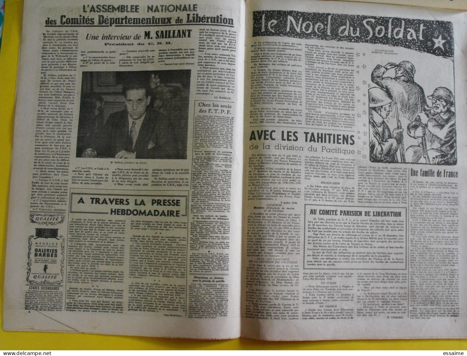 Journal France D'abord N° 76  Du 7 Décembre 1944. Leclerc Fusillés De Vincennes Escadrille Normandie Strasbourg - Oorlog 1939-45
