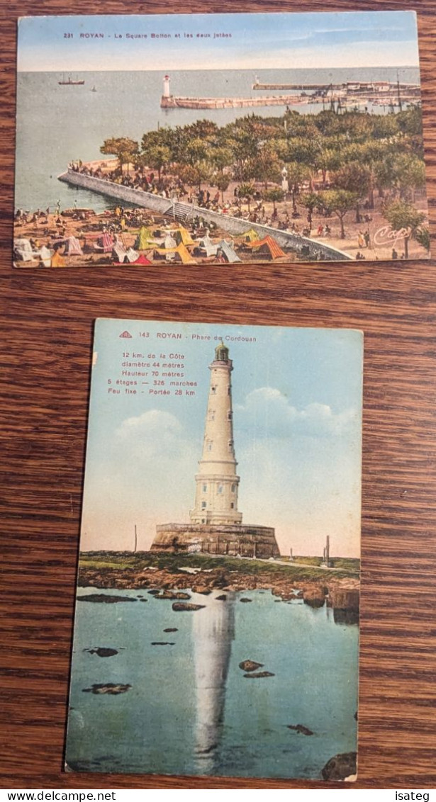 Lot De 2 Cartes Postales Anciennes Colorisées : Royan - Non Classés