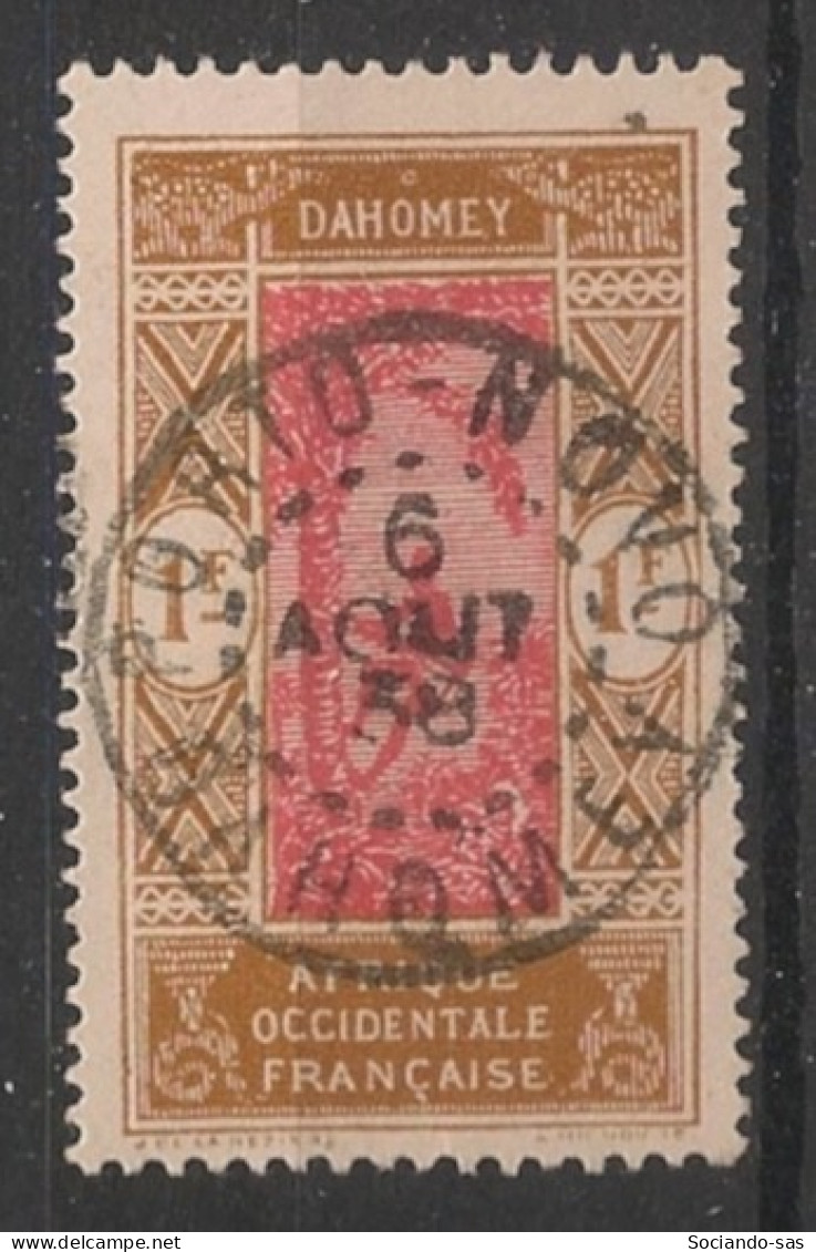 DAHOMEY - 1927-39 - N°YT. 91 - Cocotier 1f Bistre Et Rose - Oblitéré / Used - Usados