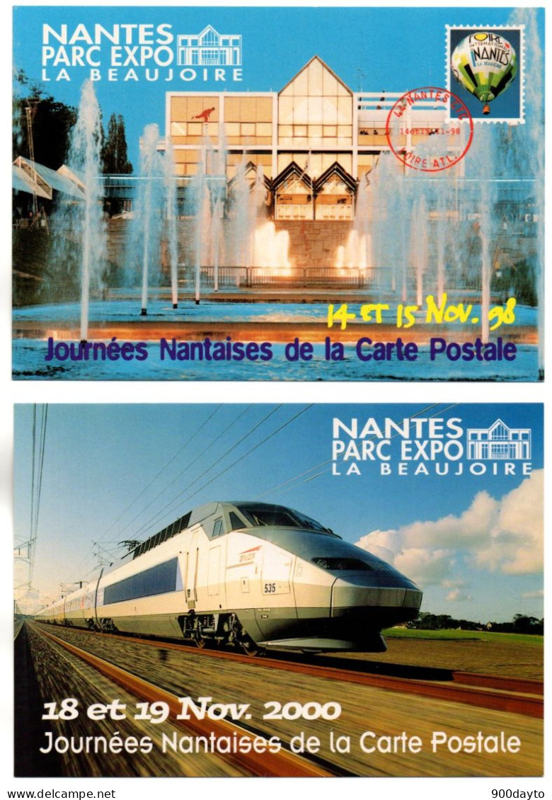 Lot De 2 CP. NANTES. Parc Expo La Beaujoire. Journées Nantaises De La Carte Postale 1998 Et 2000. - Sammlerbörsen & Sammlerausstellungen