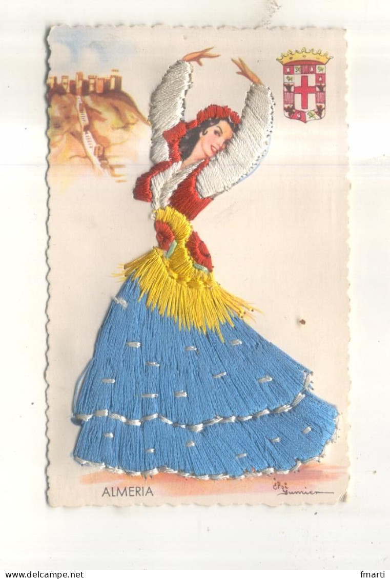 Carte Fantaisie Brodée : Almeria - Embroidered