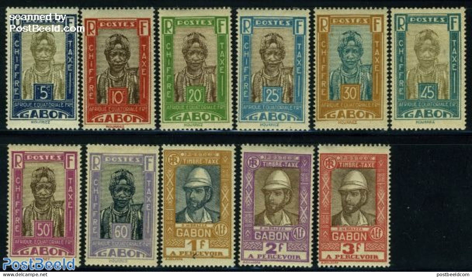 Gabon 1930 Postage Due 11v, Unused (hinged), History - Explorers - Altri & Non Classificati