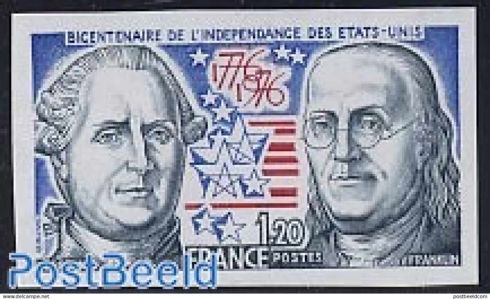 France 1976 US Bicentenary 1v Imperforated, Mint NH, History - American Presidents - US Bicentenary - Ongebruikt