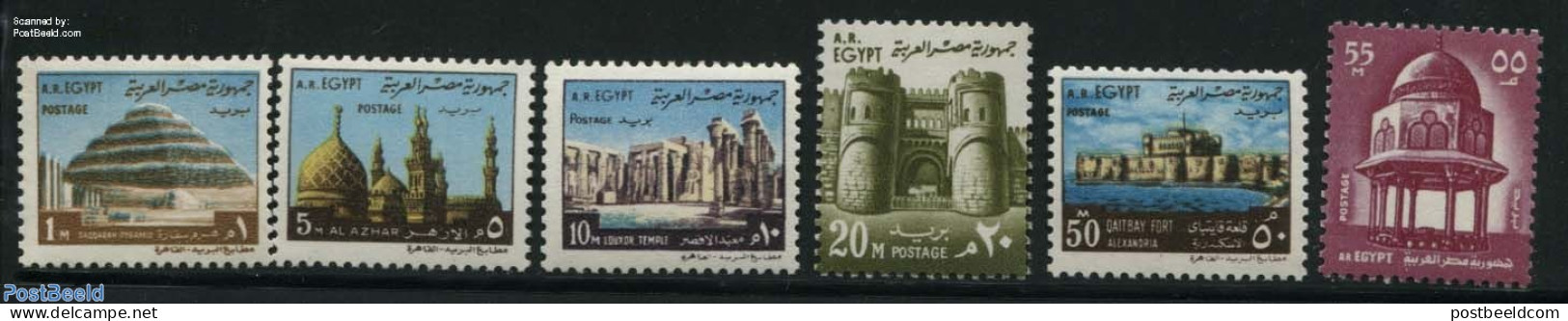 Egypt (Republic) 1972 Historic Buildings 6v, Mint NH, Religion - Churches, Temples, Mosques, Synagogues - Art - Archit.. - Ongebruikt