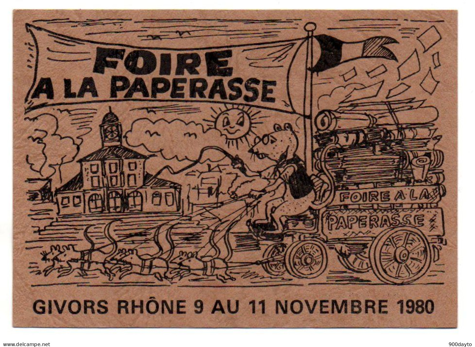 GIVORS. Foire à La Paperasse (9 Au 11/11/1980). (Dessin Gorges Millon). - Sammlerbörsen & Sammlerausstellungen