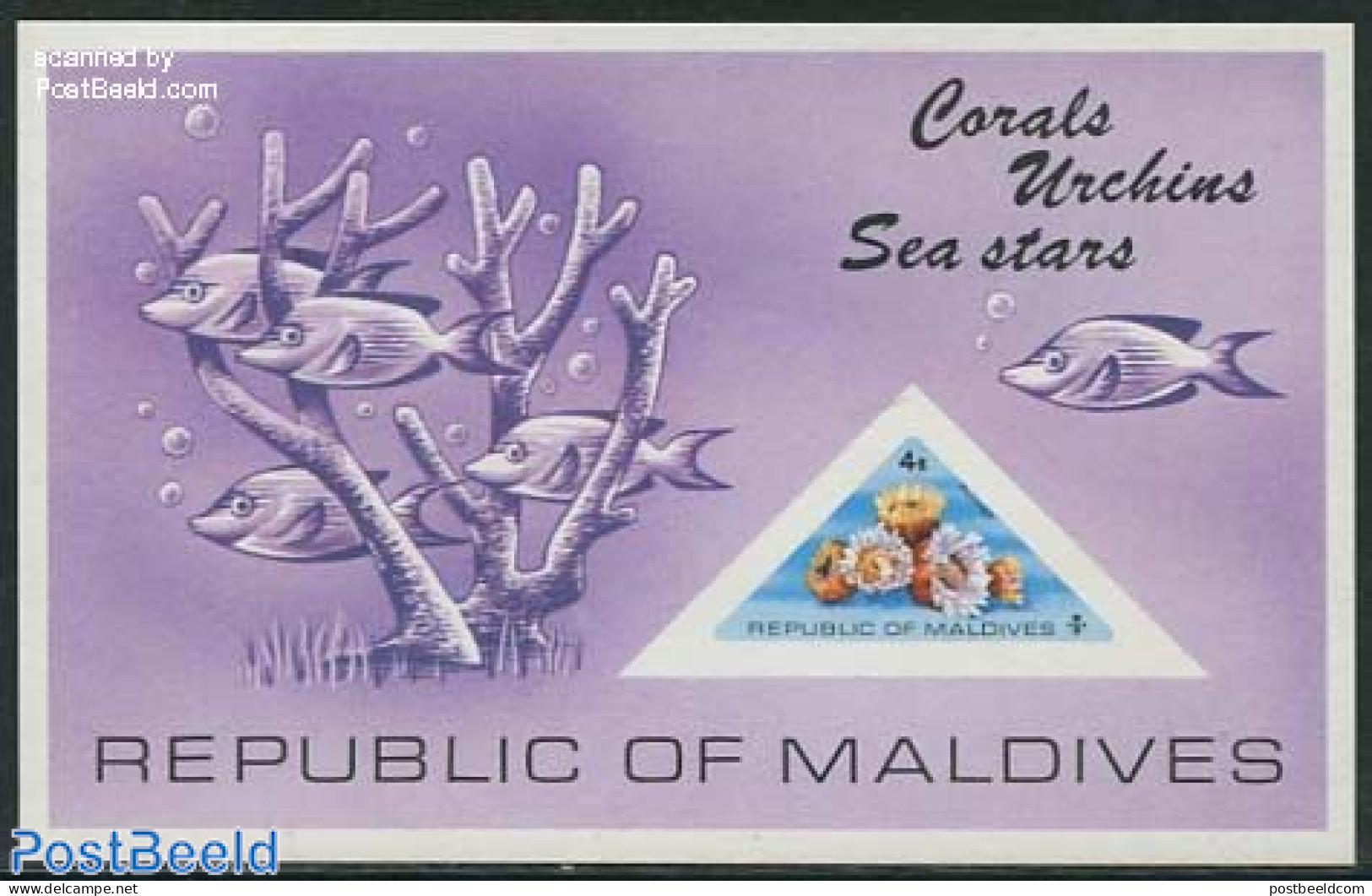 Maldives 1975 Corals S/s, Mint NH, Nature - Maldivas (1965-...)