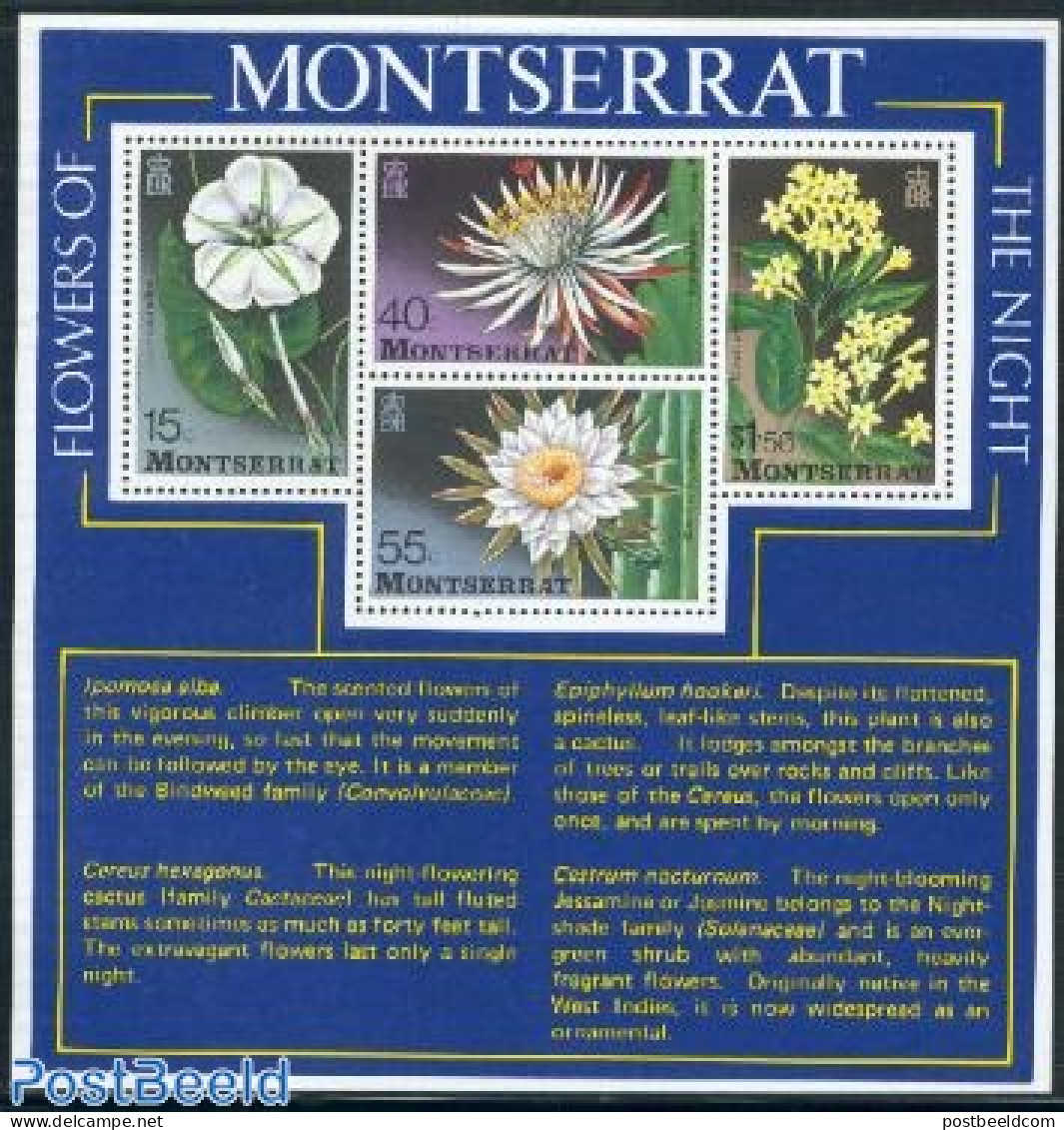 Montserrat 1977 Flowers S/s, Mint NH, Nature - Flowers & Plants - Sonstige & Ohne Zuordnung
