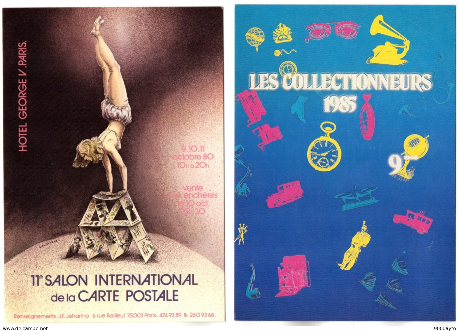 Lot De 2 CP PARIS. 1980. 11ème Salon International De La Carte Postale; 9ème Expo-vente "Les Collectionneurs". - Collector Fairs & Bourses