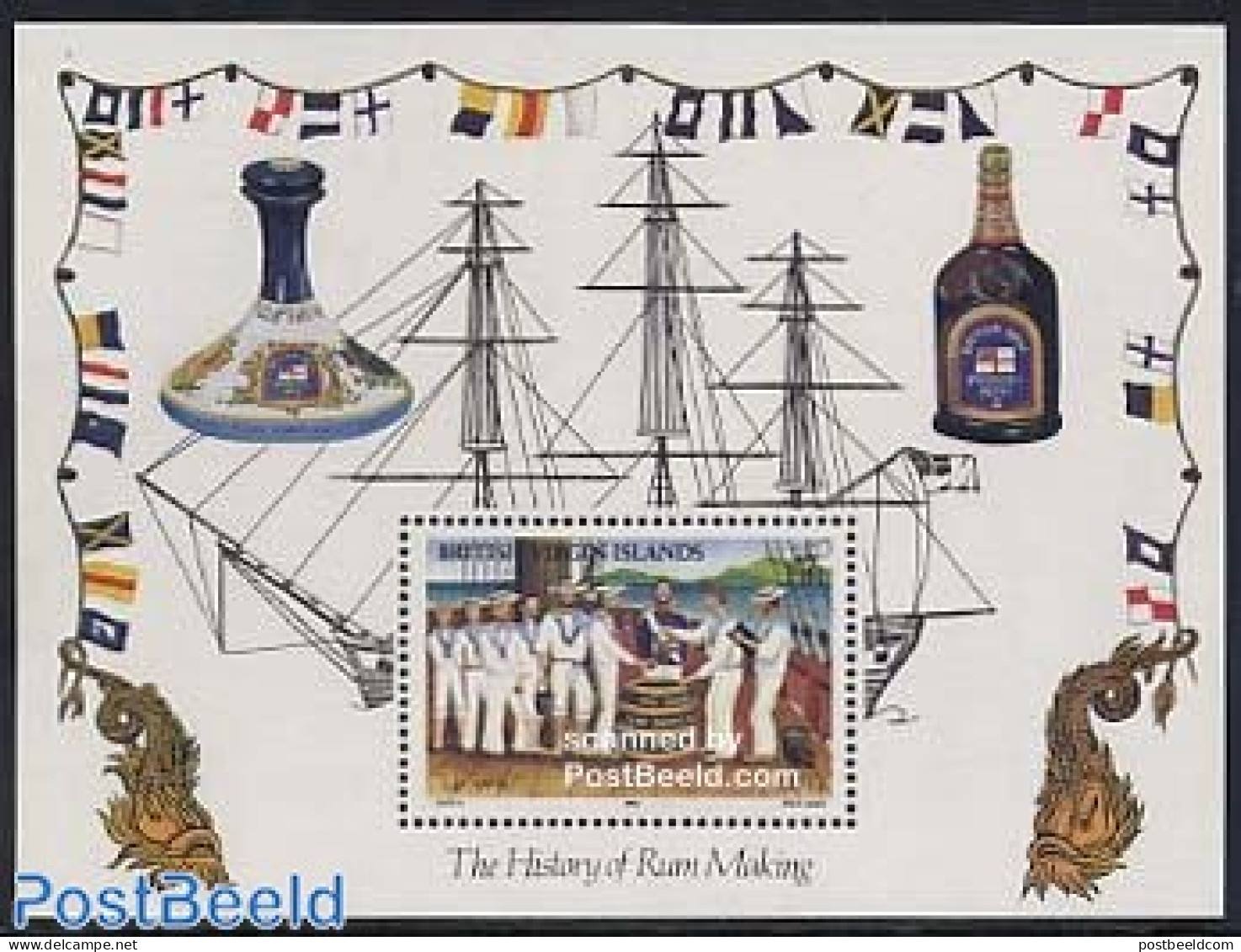 Virgin Islands 1986 Rum Making S/s, Mint NH, Health - Nature - Transport - Food & Drink - Wine & Winery - Ships And Bo.. - Ernährung