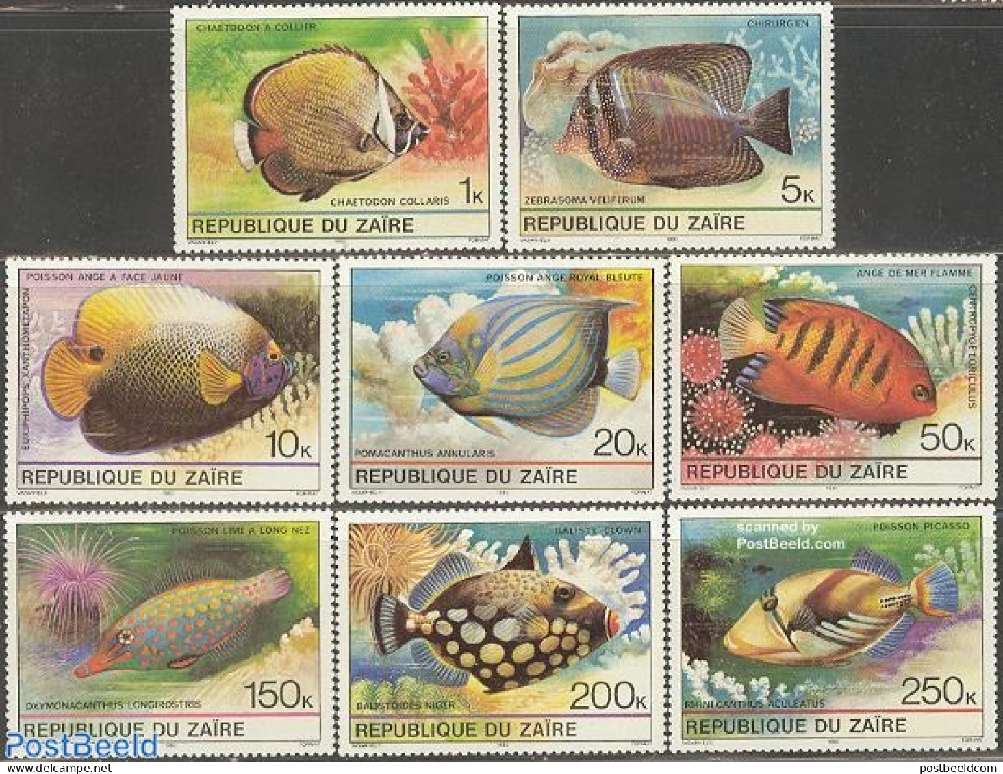 Congo Dem. Republic, (zaire) 1980 Tropical Fish 8v, Mint NH, Nature - Fish - Fische