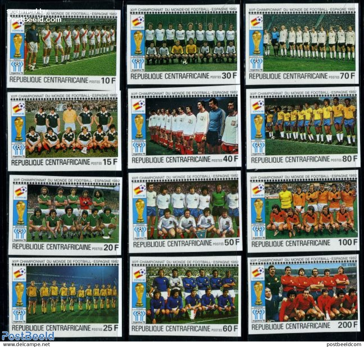 Central Africa 1981 World Cup Football 12v Imperforated, Mint NH, Sport - Football - Central African Republic