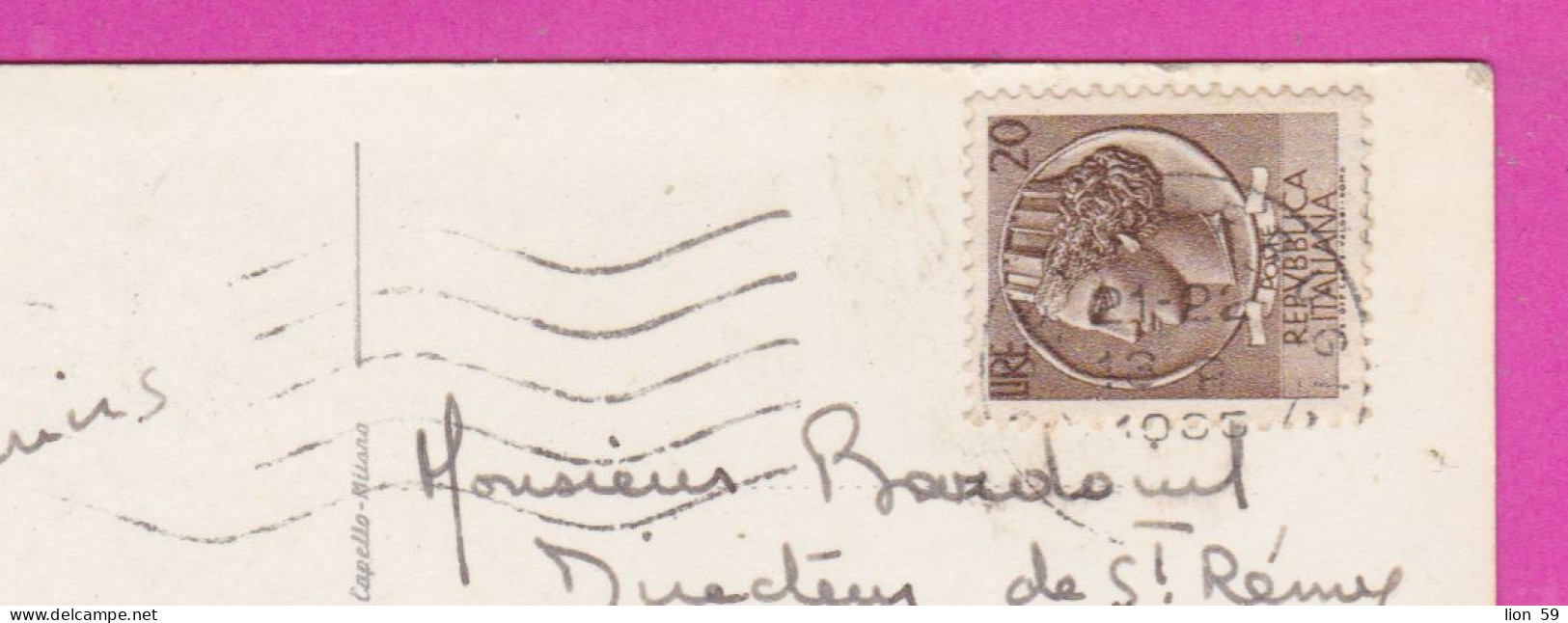 293933 / Italy - PERUGIA Fontana Maggiore - Particolare PC 1965 USED - 20 L Coin Of Syracuse , Italia Italie Italien - 1961-70: Poststempel