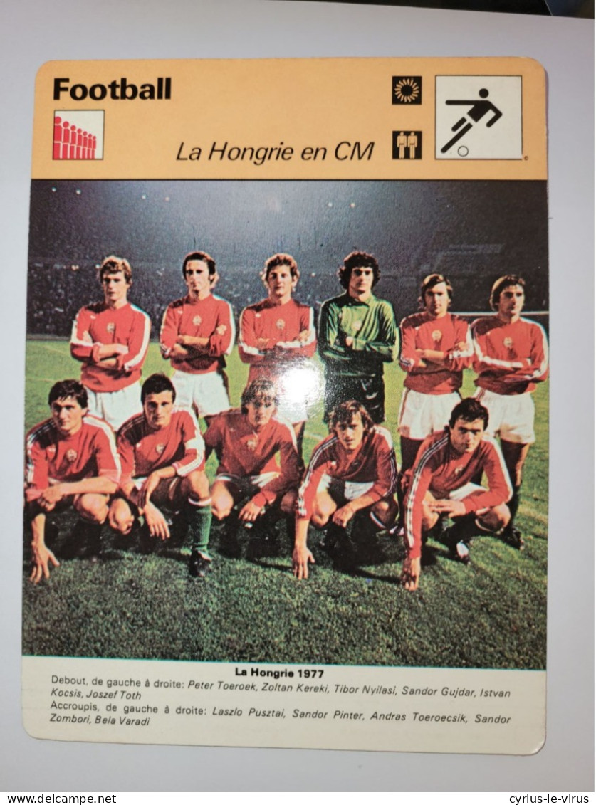 Football  ** Coupe Du Monde 1977  ** Hongrie - Sport