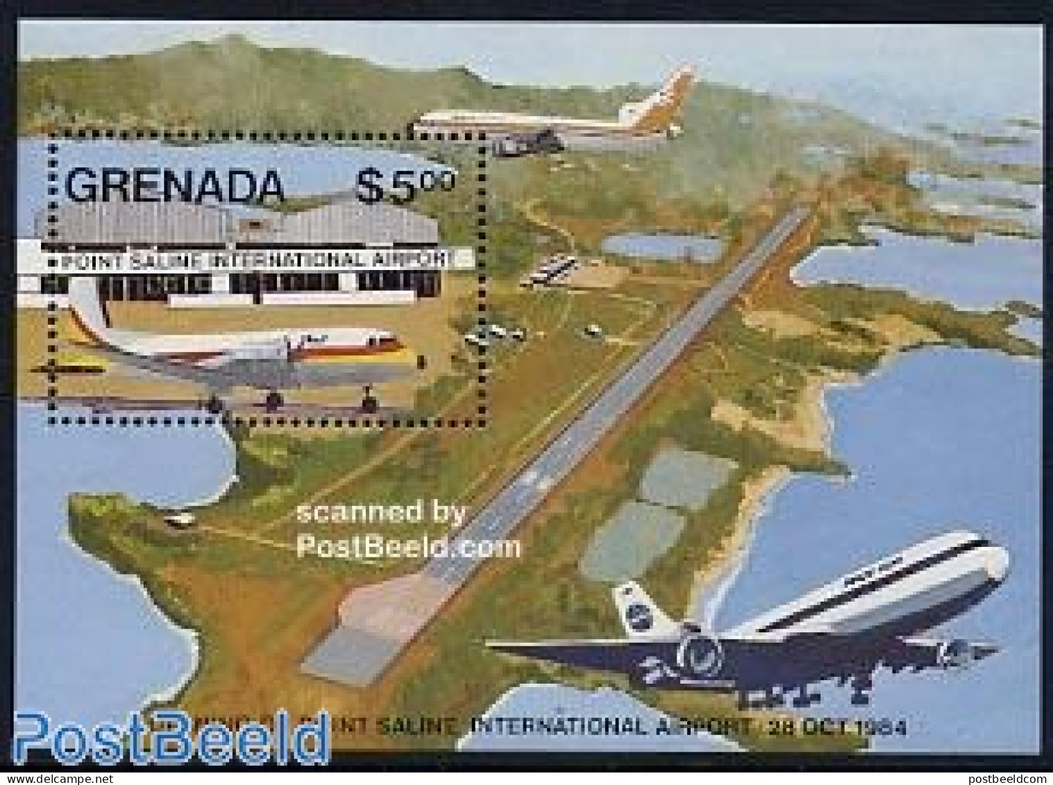 Grenada 1985 New Airport S/s, Mint NH, Transport - Aircraft & Aviation - Avions