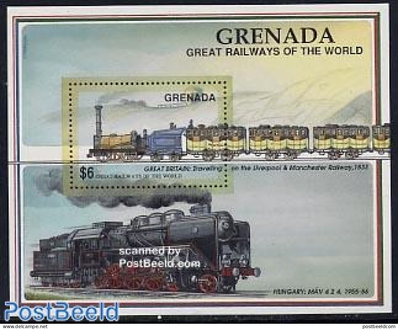 Grenada 1991 Liverpool & Manchester Railway S/s, Mint NH, Transport - Railways - Trains