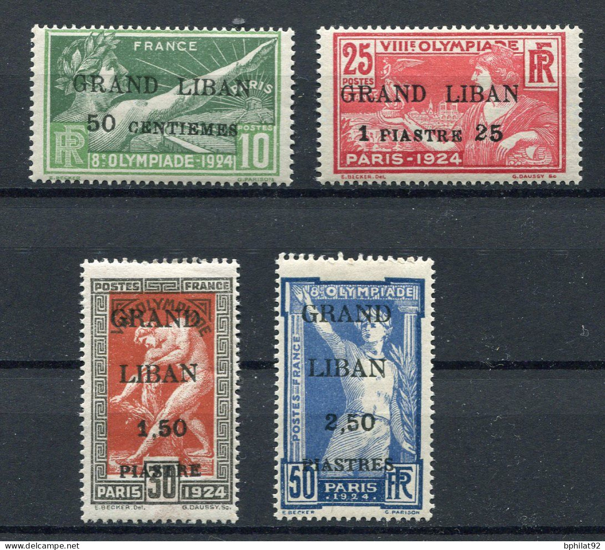 !!! LIBAN, SERIE JEUX OLYMPIQUES DE PARIS DE 1924 N°18/21 NEUVE * - Unused Stamps