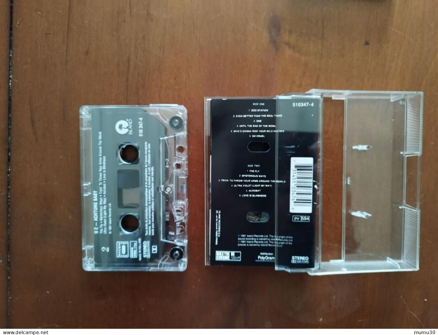 Album U2 K7 Audio Achtung Baby - Audiokassetten