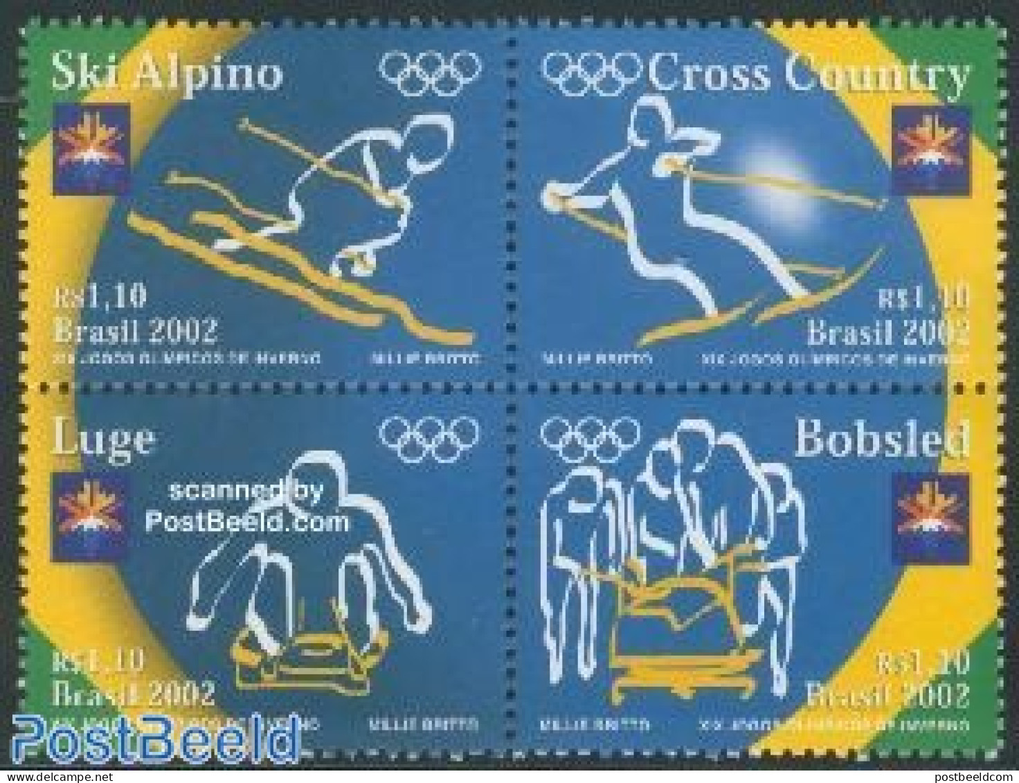 Brazil 2002 Olympic Winter Games Salt Lake City 4v [+], Mint NH, Sport - (Bob) Sleigh Sports - Olympic Winter Games - .. - Nuovi