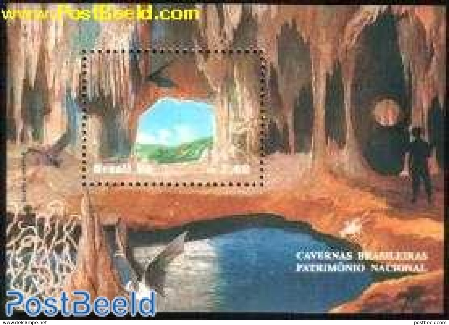 Brazil 1996 Caves S/s, Mint NH, History - Nature - Geology - Bats - Unused Stamps