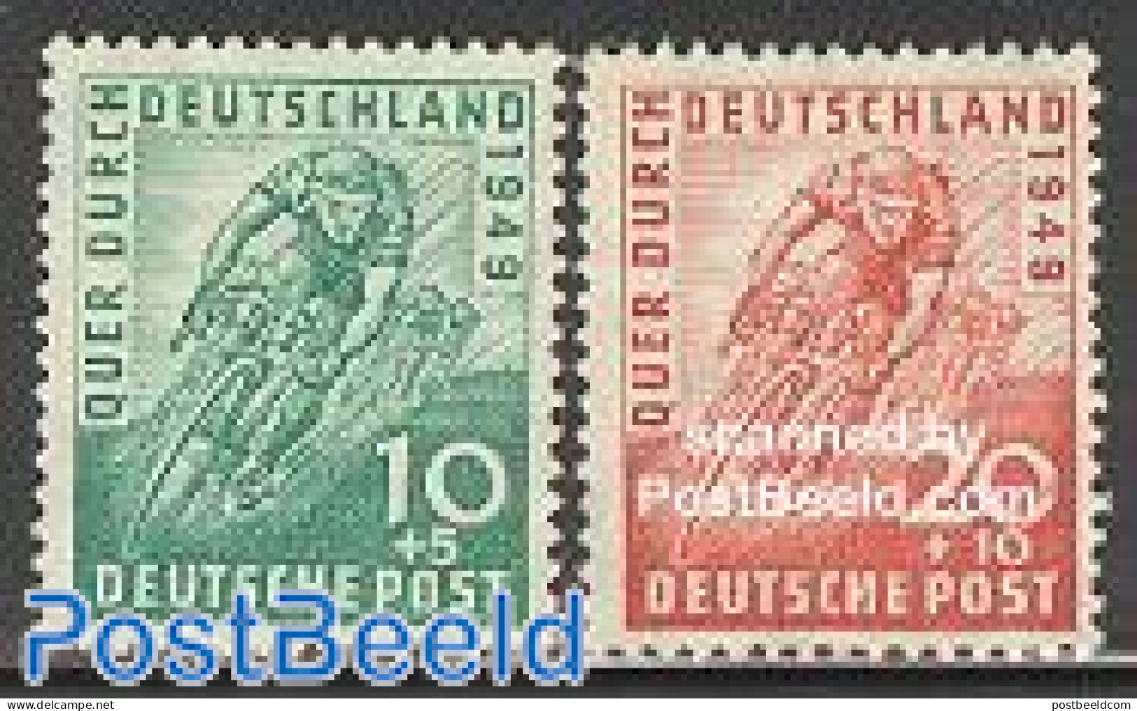 Germany, Federal Republic 1949 Cycling Championship 2v, Mint NH, Sport - Cycling - Sport (other And Mixed) - Altri & Non Classificati